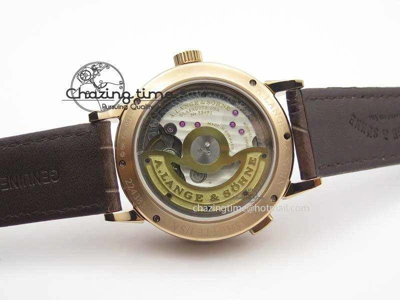 Modern Saxonia 384.032 Moon Phase RG GF Maker Best Edition White Dial On Brown Leather Strap AL 4192
