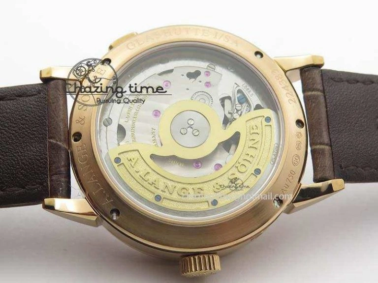 Modern Saxonia 384.032 Moon Phase RG GF Maker Best Edition White Dial On Brown Leather Strap AL 4192