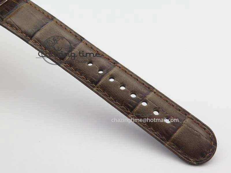 Modern Saxonia 384.032 Moon Phase RG GF Maker Best Edition White Dial On Brown Leather Strap AL 4192