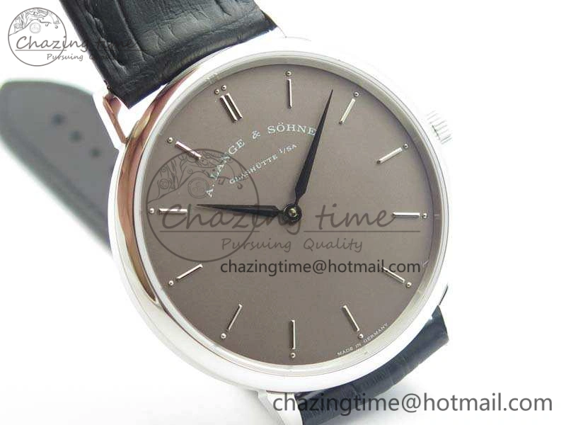 Trendy Saxonia Thin 211.026 SS Gray Dial On Leather Strap MIYOTA 4182