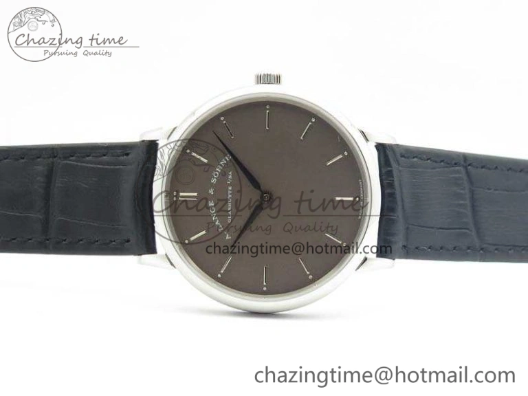 Trendy Saxonia Thin 211.026 SS Gray Dial On Leather Strap MIYOTA 4182
