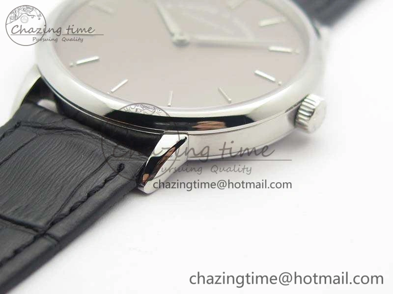 Trendy Saxonia Thin 211.026 SS Gray Dial On Leather Strap MIYOTA 4182