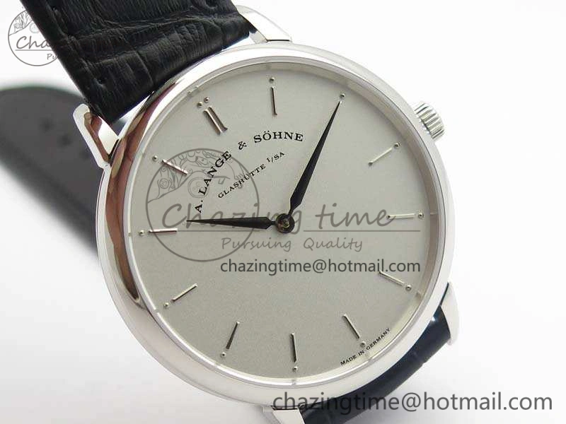 Chic Saxonia Thin 211.026 SS White Dial On Leather Strap MIYOTA 4180