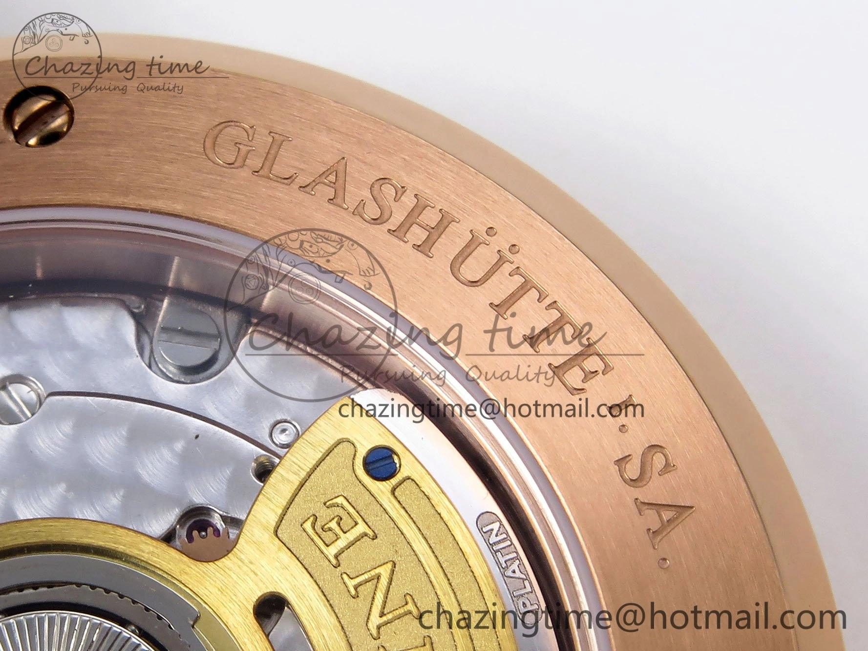 Saxonia Thin RG F8F Edition Green Dial on Brown Leather Strap A23J Refined 4159