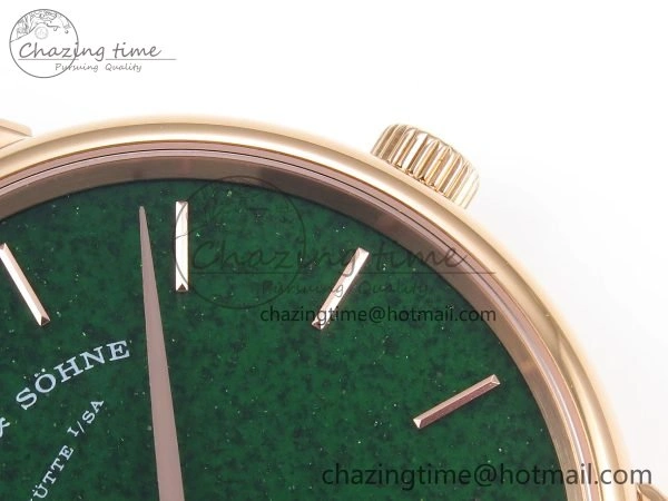 Saxonia Thin RG F8F Edition Green Dial on Brown Leather Strap A23J Refined 4159