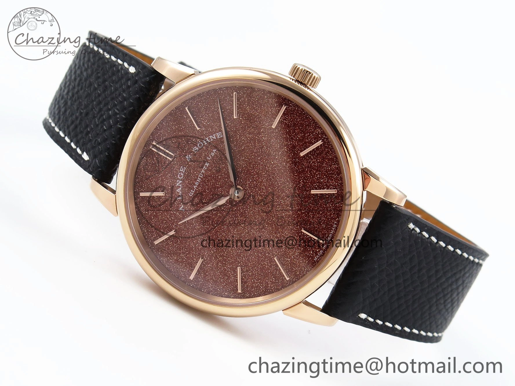 Saxonia Thin RG F8F Edition Orange Dial on Black Leather Strap A23J Trendsetting 4157