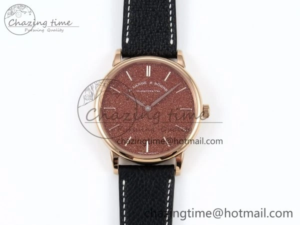 Saxonia Thin RG F8F Edition Orange Dial on Black Leather Strap A23J Trendsetting 4157
