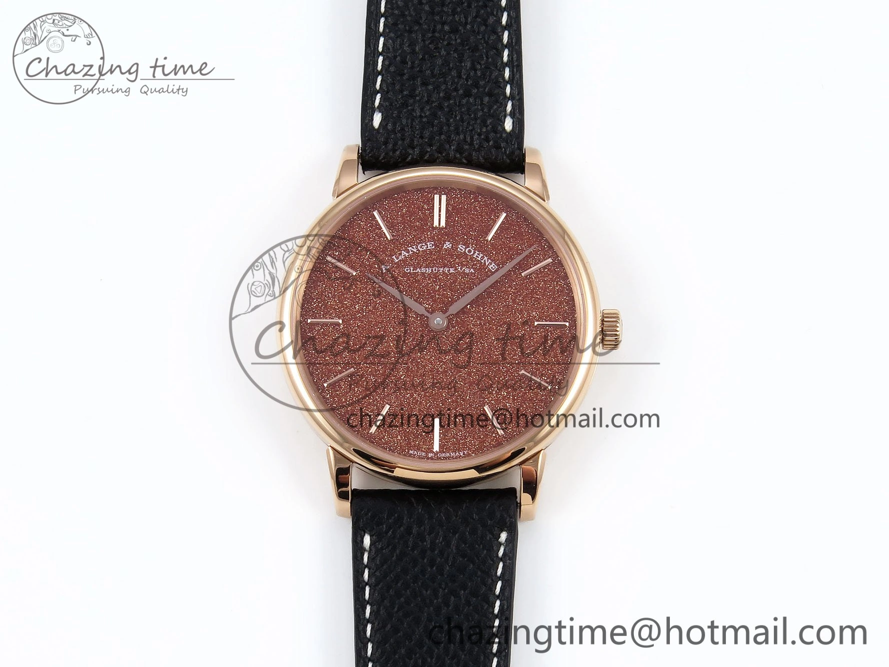 Saxonia Thin RG F8F Edition Orange Dial on Black Leather Strap A23J Trendsetting 4157