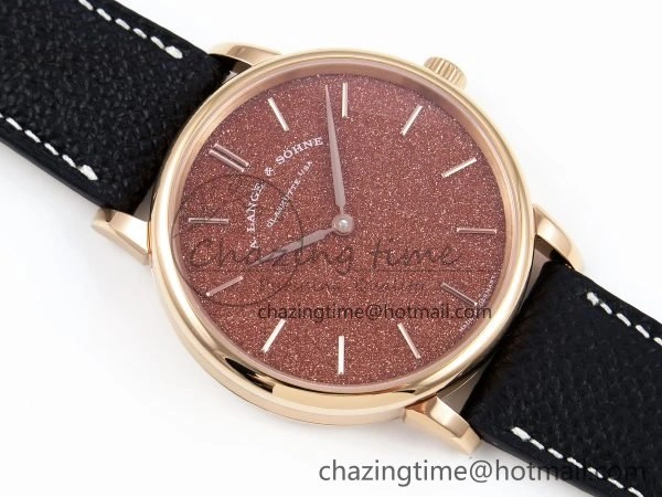 Saxonia Thin RG F8F Edition Orange Dial on Black Leather Strap A23J Trendsetting 4157