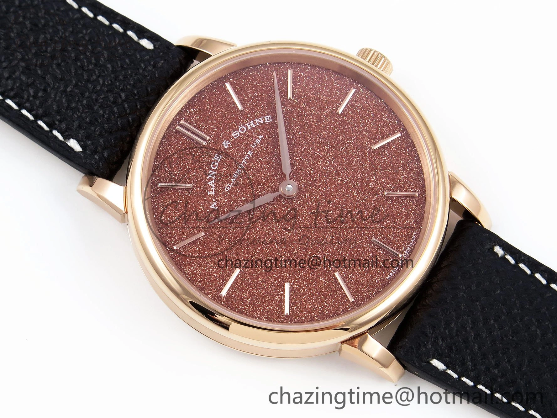 Saxonia Thin RG F8F Edition Orange Dial on Black Leather Strap A23J Trendsetting 4157