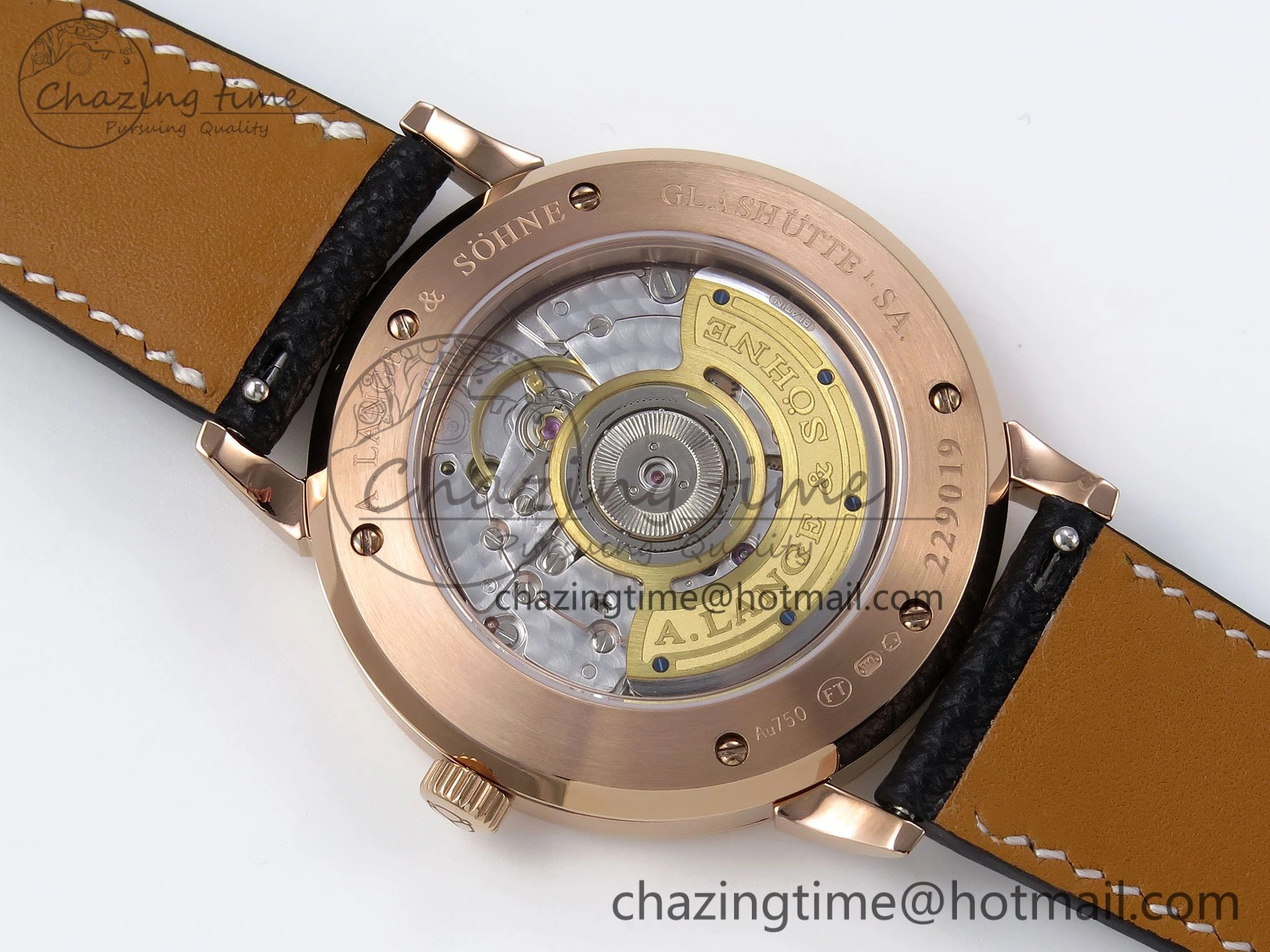 Saxonia Thin RG F8F Edition Orange Dial on Black Leather Strap A23J Trendsetting 4157