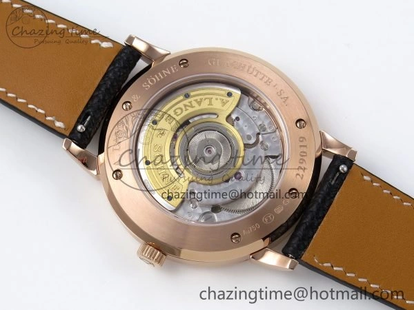 Saxonia Thin RG F8F Edition Orange Dial on Black Leather Strap A23J Trendsetting 4157