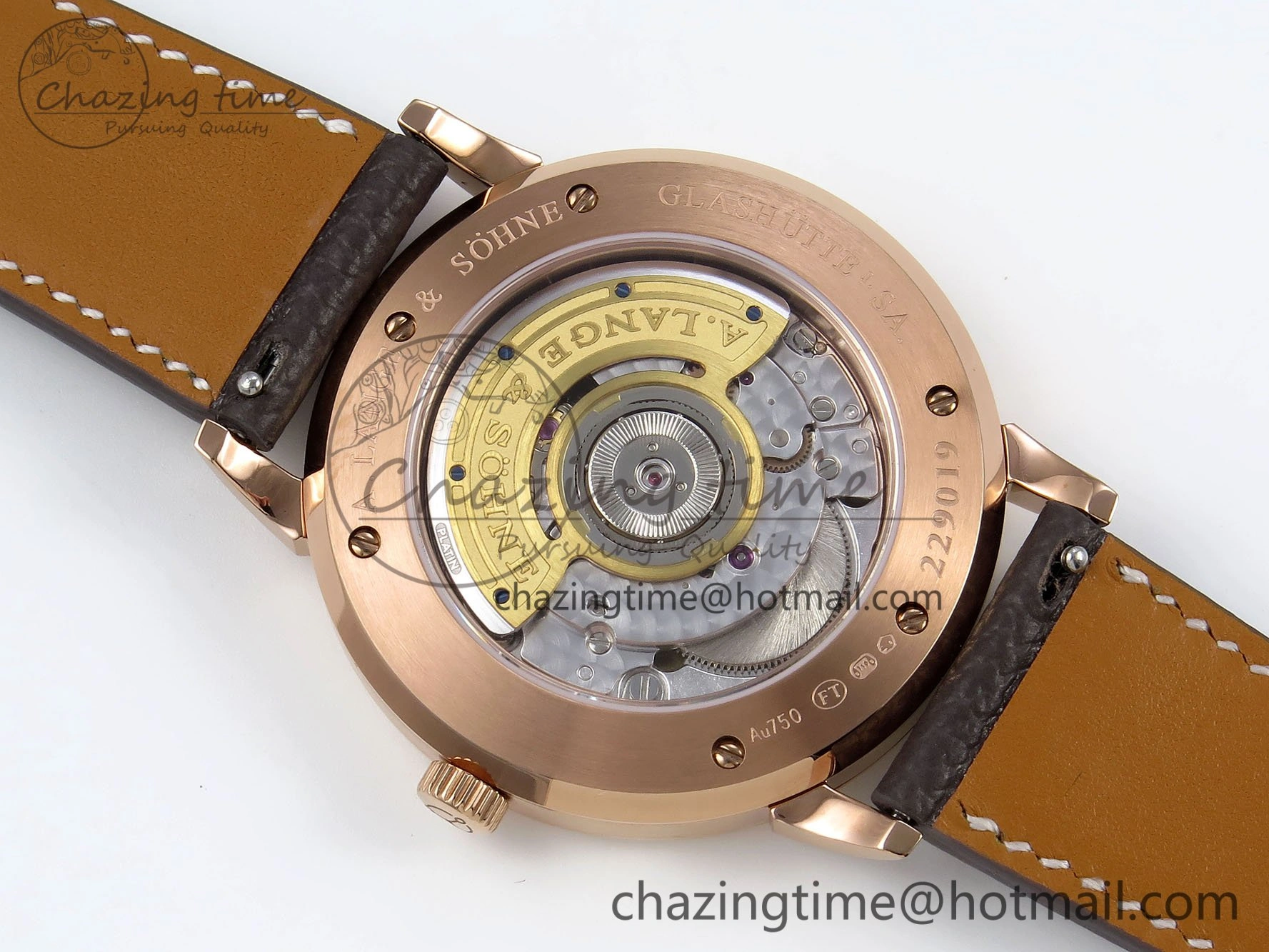 Sustainable Saxonia Thin RG F8F Edition Tiffany Blue Dial on Brown Leather Strap A23J 4158