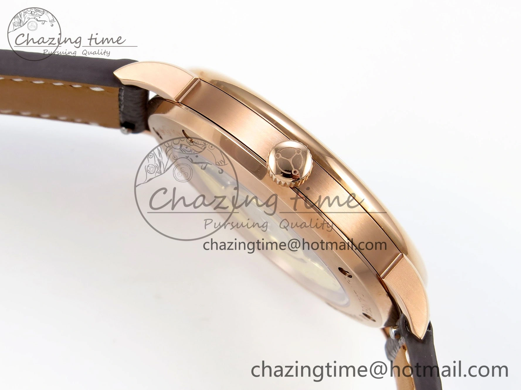 Sustainable Saxonia Thin RG F8F Edition Tiffany Blue Dial on Brown Leather Strap A23J 4158