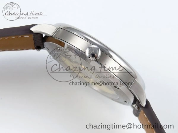 Sustainable Saxonia Thin SS F8F Edition Green Textured Dial on Brown Leather Strap A23J 4160