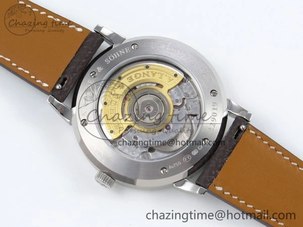 Sustainable Saxonia Thin SS F8F Edition Green Textured Dial on Brown Leather Strap A23J 4160