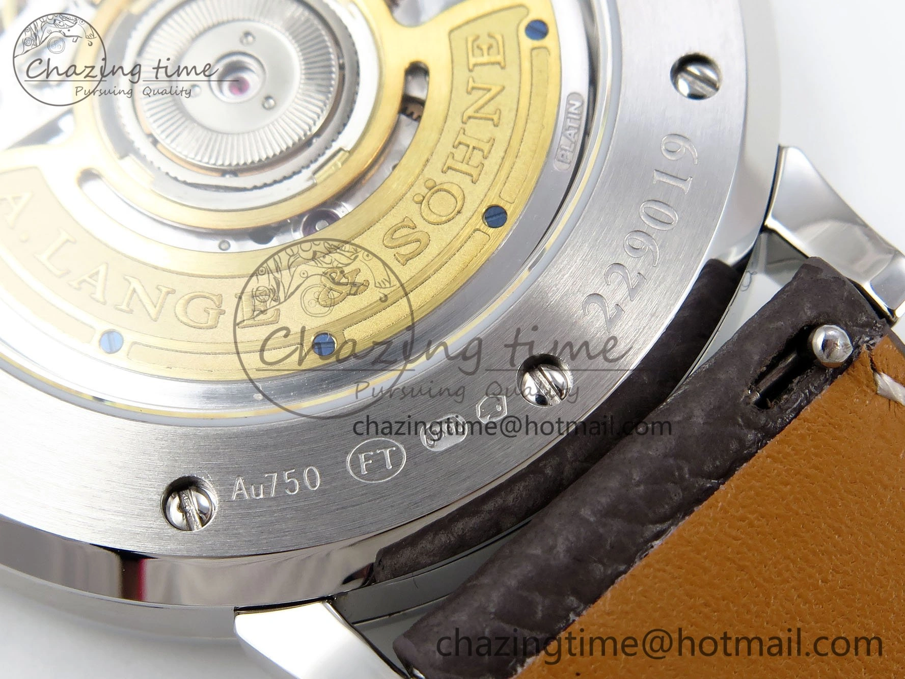 Sustainable Saxonia Thin SS F8F Edition Green Textured Dial on Brown Leather Strap A23J 4160