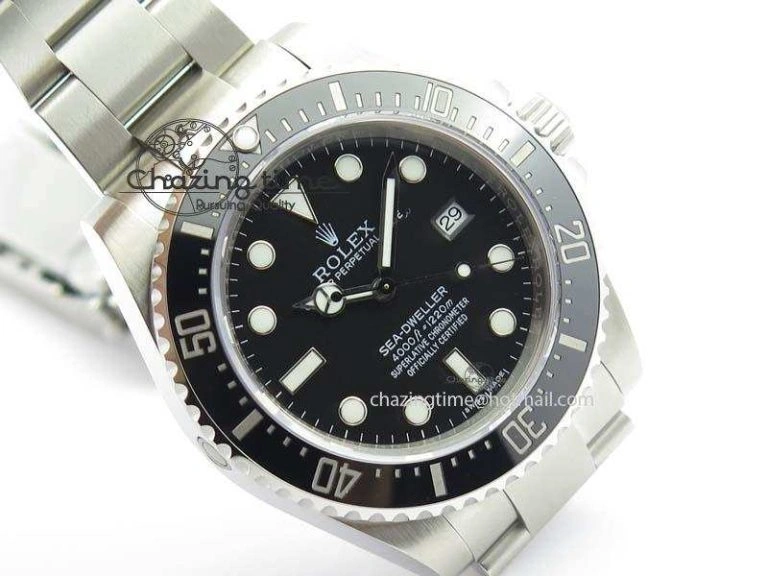 Sea-Dweller 116600 Black Ceramic 1:1 Noob Best Edition On SS Bracelet SA3135 V Durable 3793