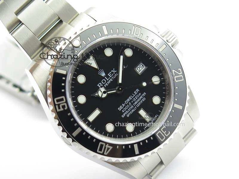 Sea-Dweller 116600 Black Ceramic 1:1 Noob Best Edition On SS Bracelet SA3135 V Durable 3793