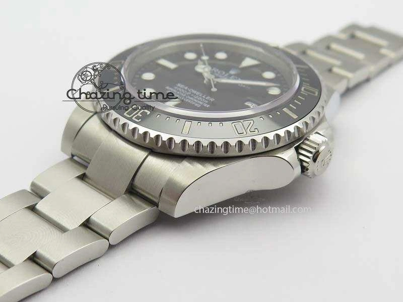 Sea-Dweller 116600 Black Ceramic 1:1 Noob Best Edition On SS Bracelet SA3135 V Durable 3793