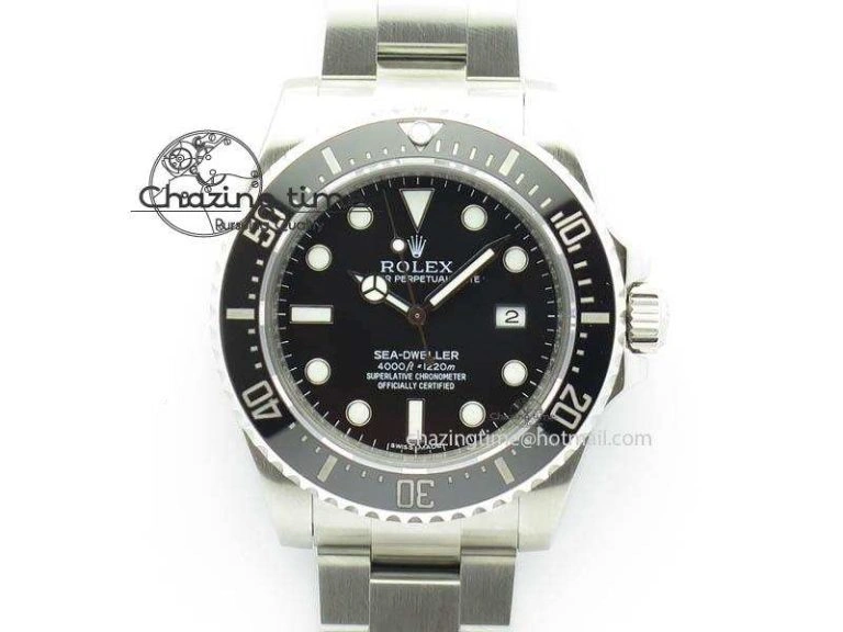 Sea-Dweller 116600 Black Ceramic Noob 1:1 Best Edition On SS Bracelet SA3135 V ZeroBulk 3614