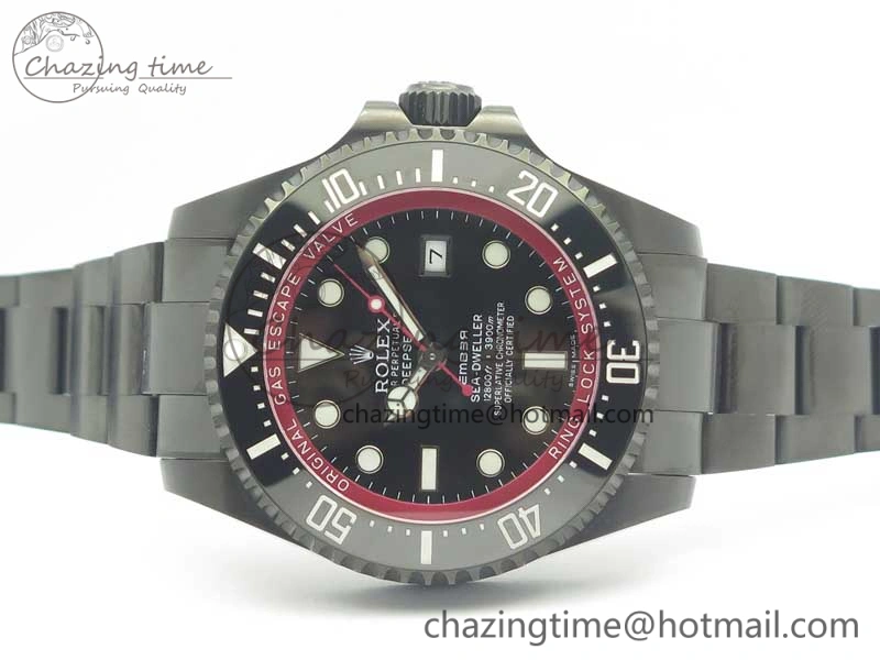 Sea-Dweller 116660 Ember PVD VRF Best Edition Black Dial on SS Bracelet A2836 MAX ( Free Black Strap) Neat 3372