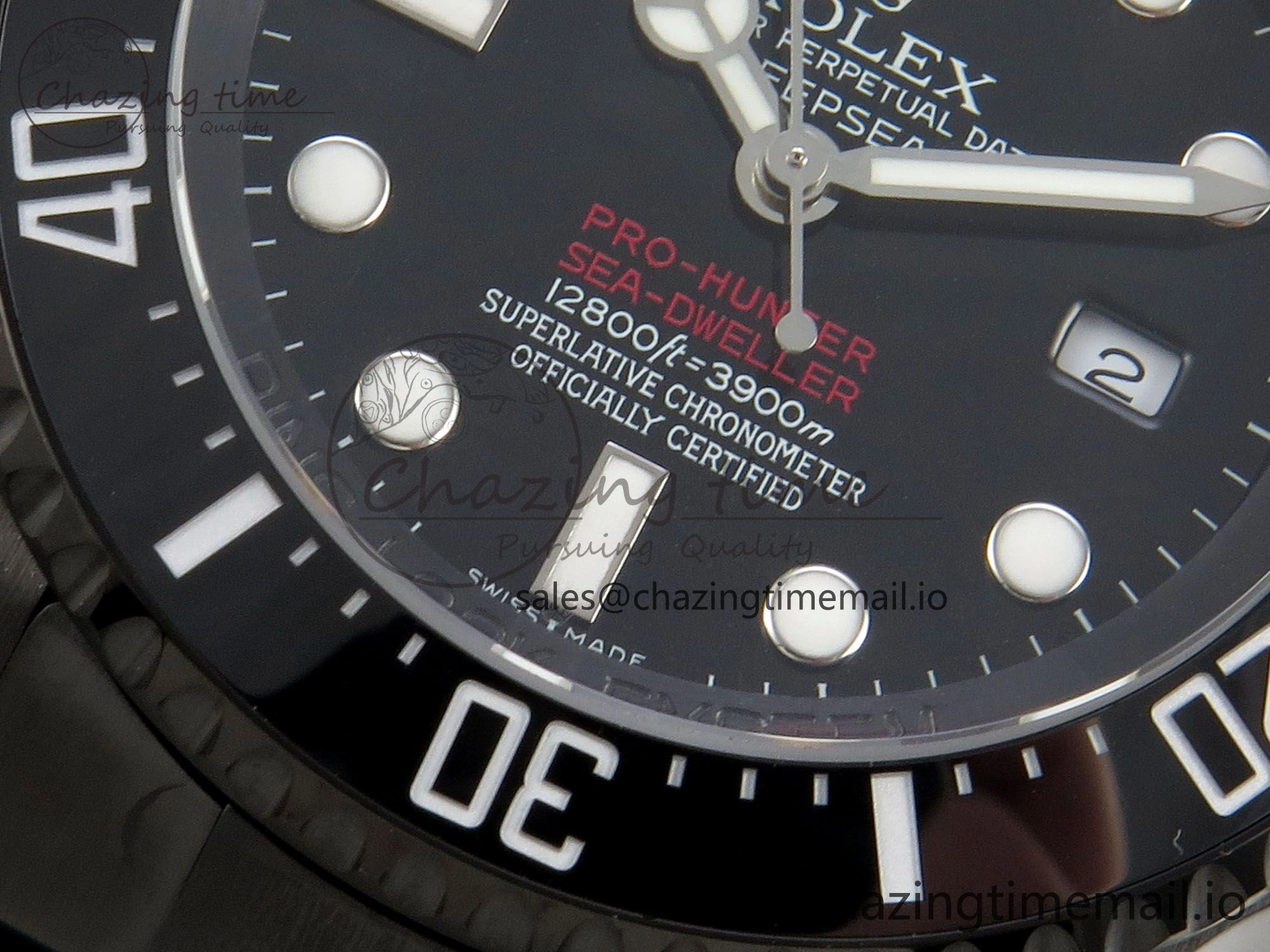 SmoothTexture Sea-Dweller 126660 Blacken GMF 1:1 Best Edition Black Ombre Dial On DLC Bracelet SH 94