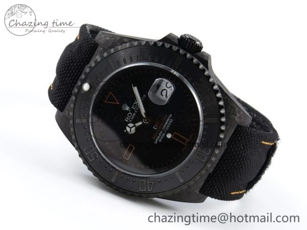 Sea Dweller 43mm Carbon DIWF Best Edition Black Dial Orange Markers on Black Nylon Strap A Supportive 1671
