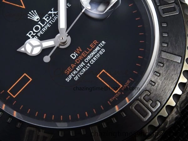 Sea Dweller 43mm Carbon DIWF Best Edition Black Dial Orange Markers on Black Nylon Strap A Supportive 1671