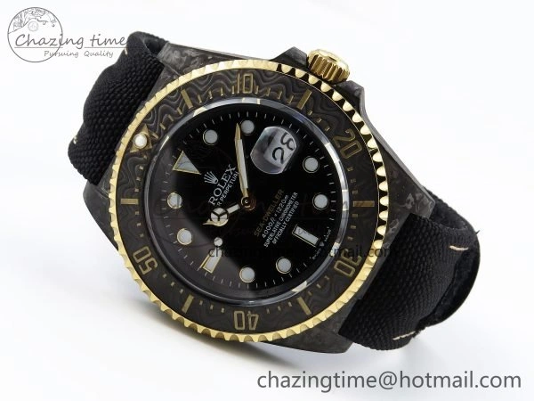 StreetReady Sea Dweller 43mm Carbon DIWF Best Edition Black Dial YG Bezel on Black Nylon Strap A 1667