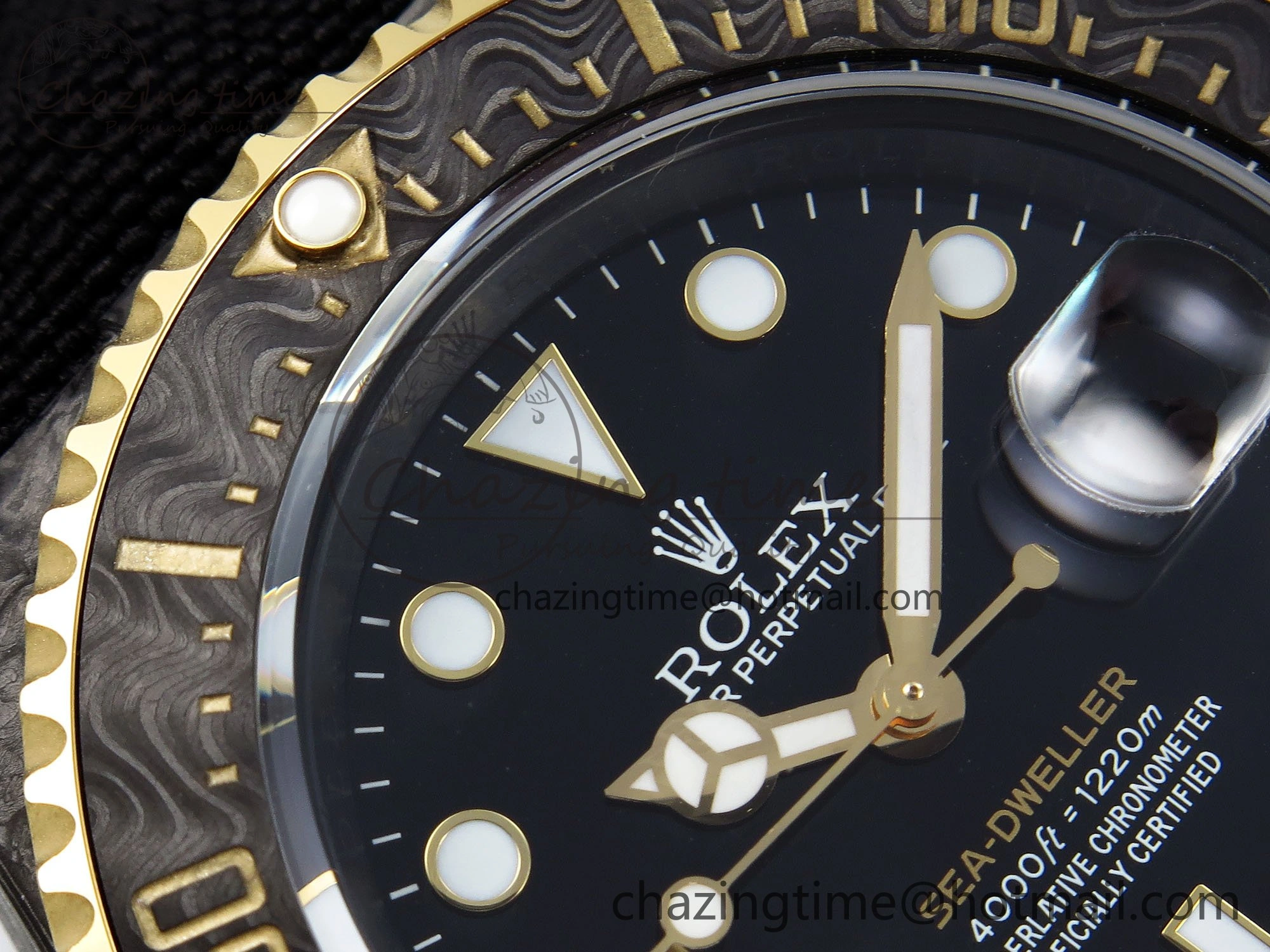StreetReady Sea Dweller 43mm Carbon DIWF Best Edition Black Dial YG Bezel on Black Nylon Strap A 1667