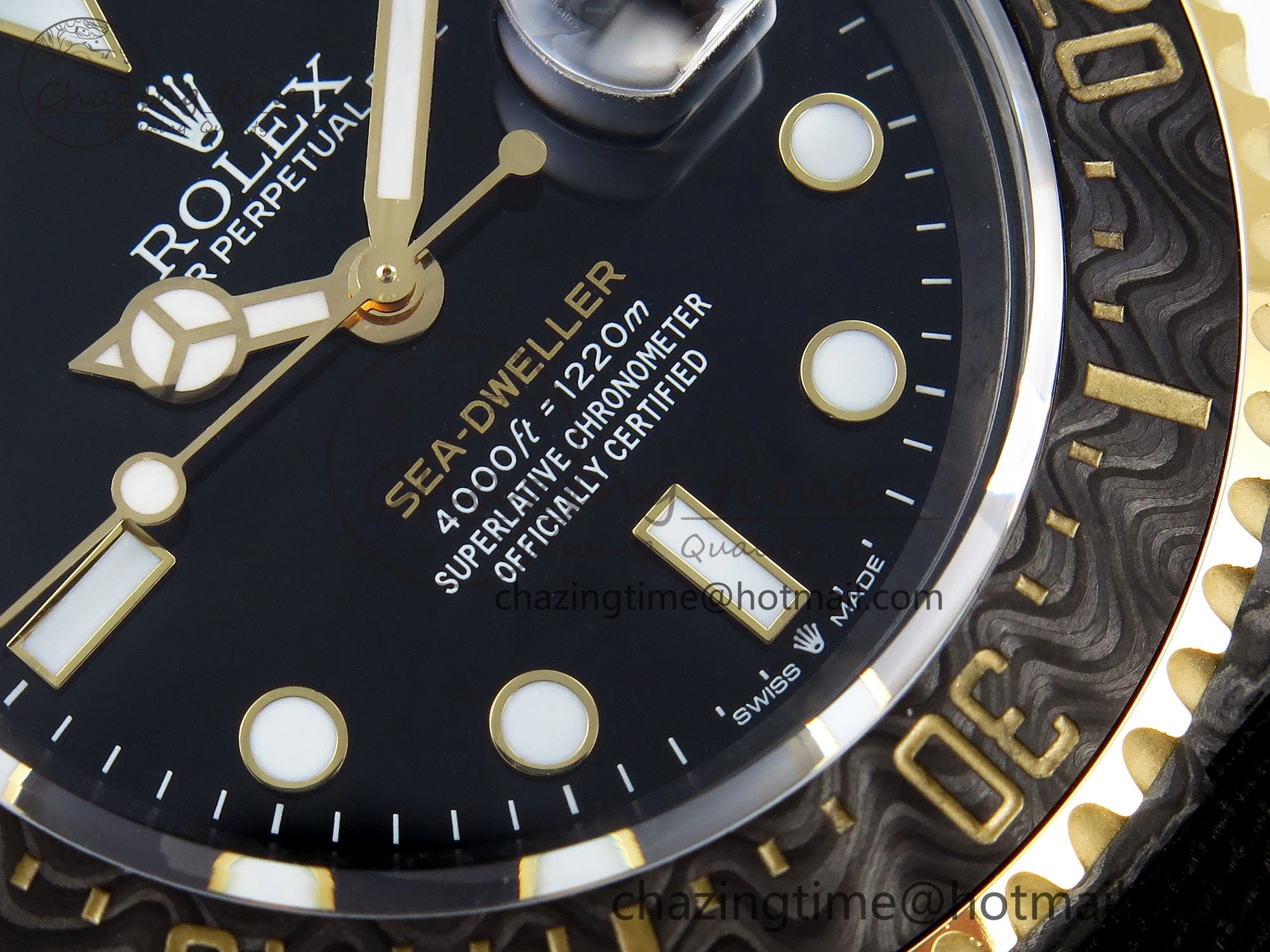 StreetReady Sea Dweller 43mm Carbon DIWF Best Edition Black Dial YG Bezel on Black Nylon Strap A 1667