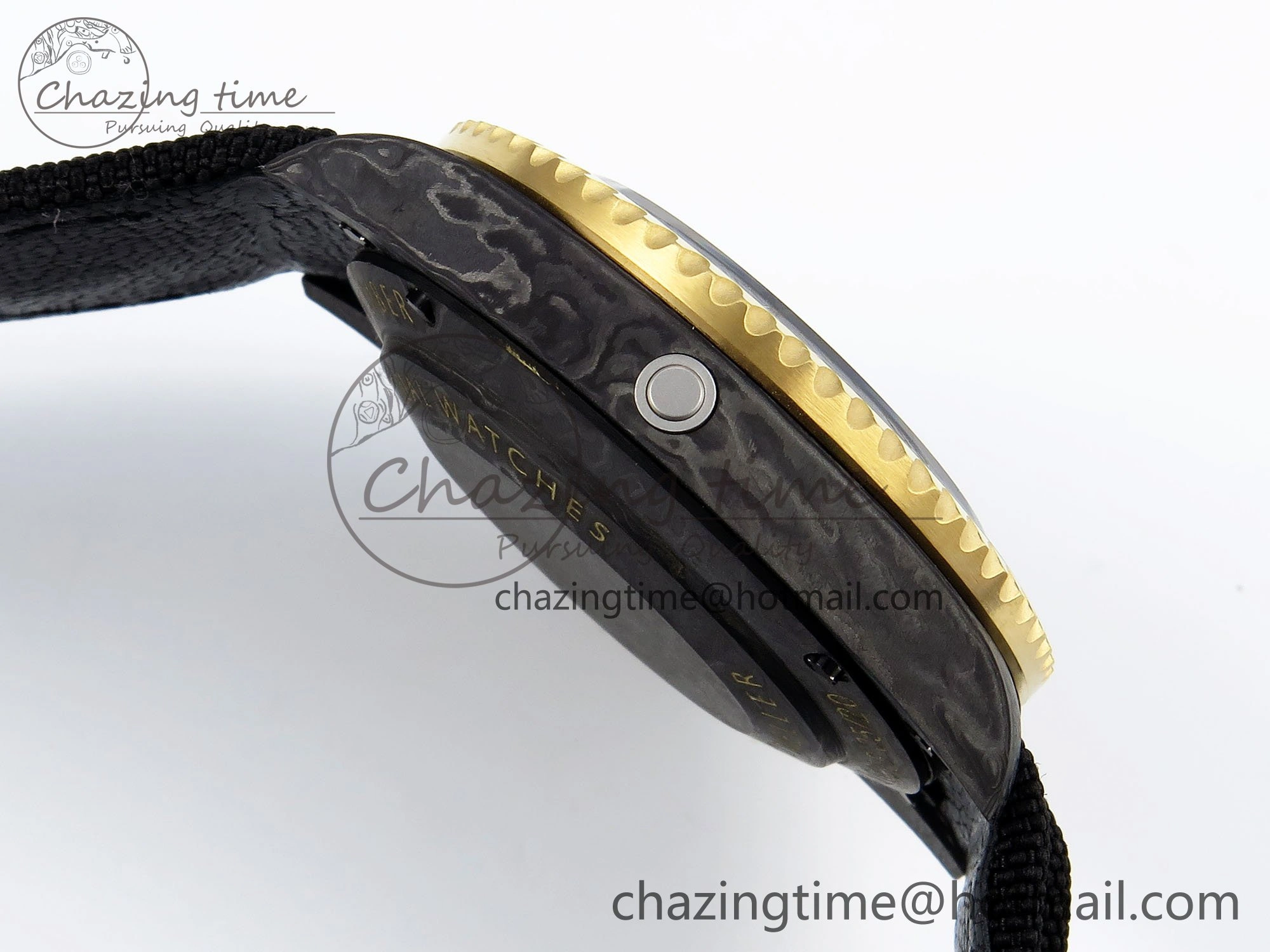 StreetReady Sea Dweller 43mm Carbon DIWF Best Edition Black Dial YG Bezel on Black Nylon Strap A 1667