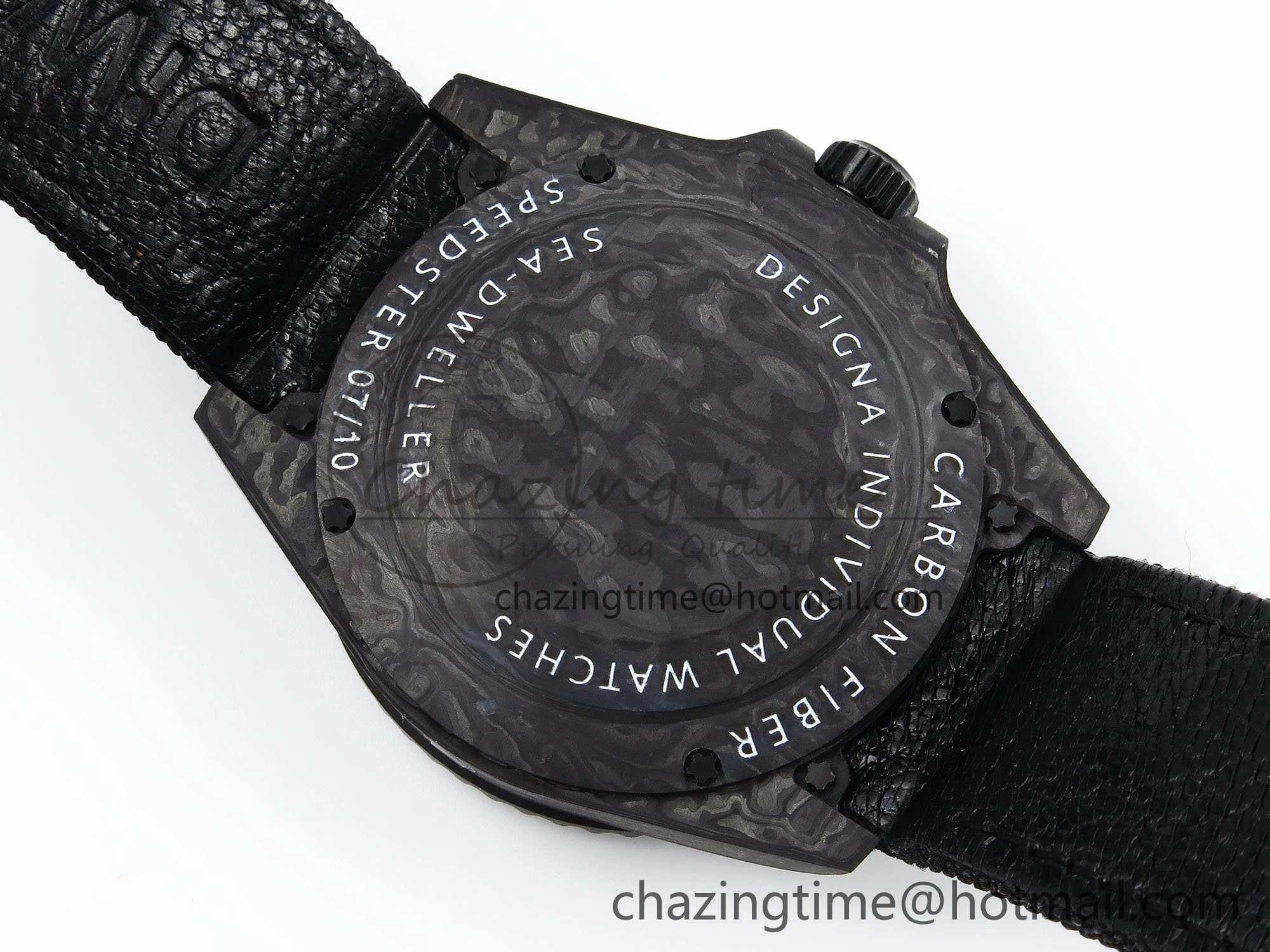 BestValue Sea Dweller 43mm Carbon DIWF Best Edition Black Dial on Black Nylon Strap A 1670