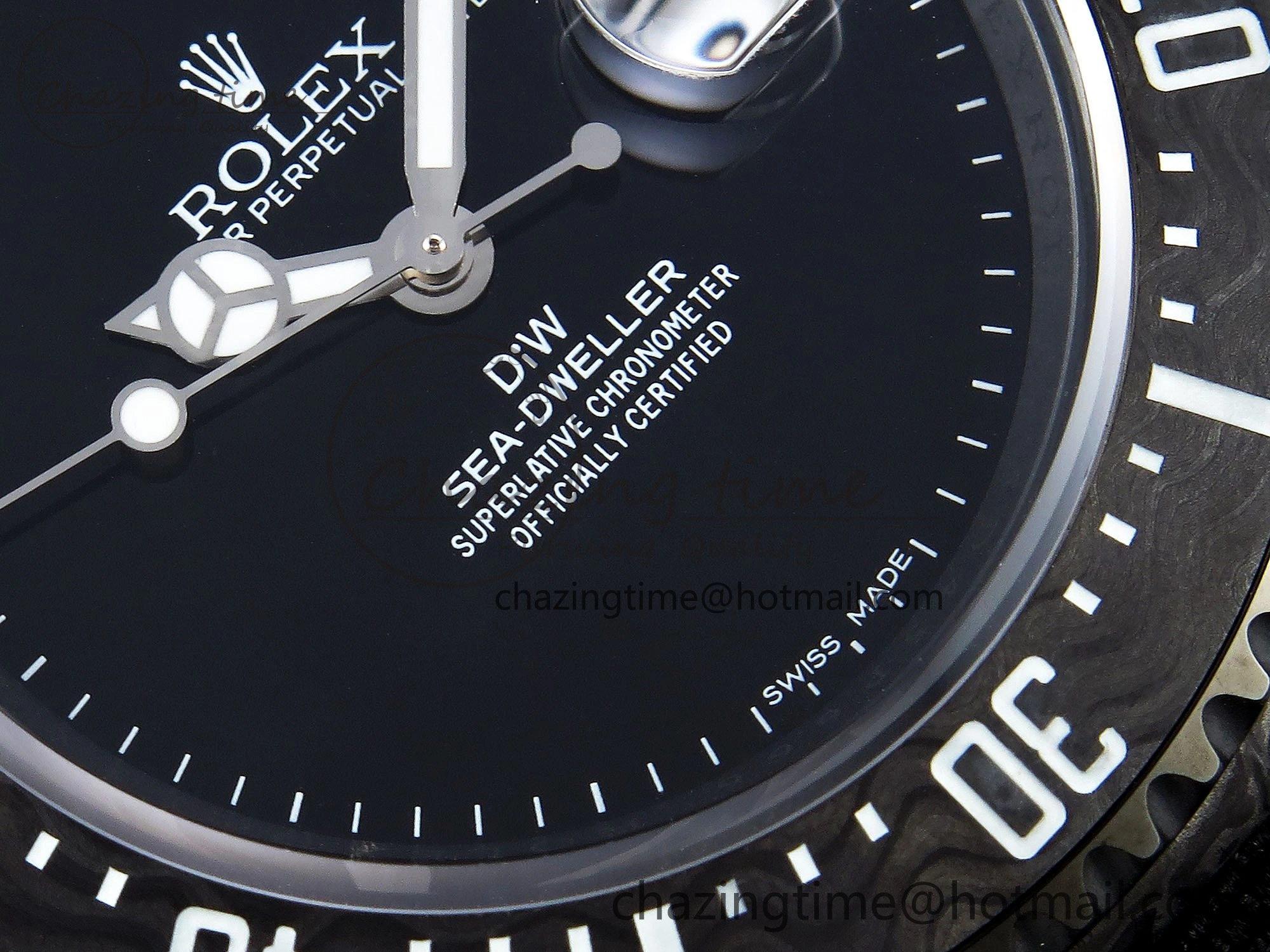 BestValue Sea Dweller 43mm Carbon DIWF Best Edition Black Dial on Black Nylon Strap A 1670