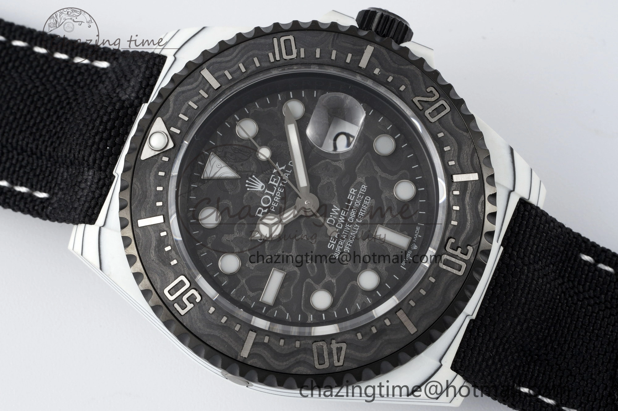 Sea Dweller 43mm ‘IRBIS’ DIWF Best Edition Carbon Dial on Black Nylon Strap A Comfortable 2152