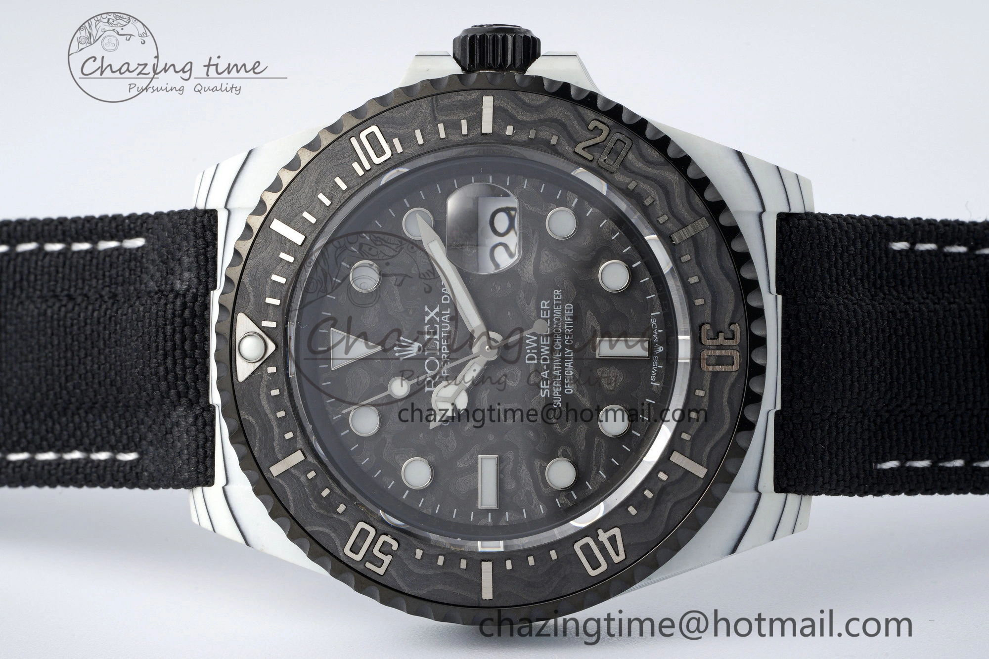 Sea Dweller 43mm ‘IRBIS’ DIWF Best Edition Carbon Dial on Black Nylon Strap A Comfortable 2152