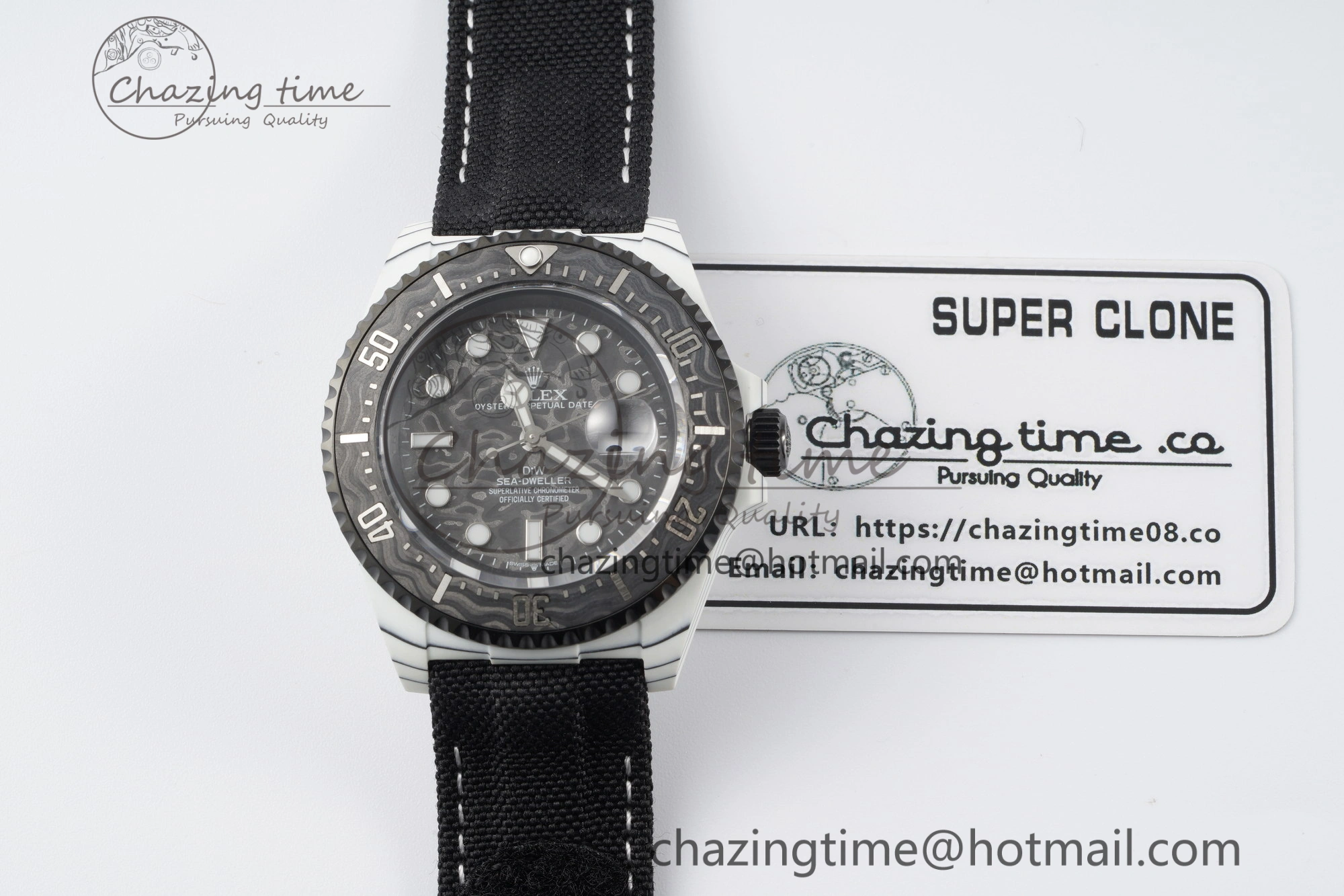 Sea Dweller 43mm ‘IRBIS’ DIWF Best Edition Carbon Dial on Black Nylon Strap A Comfortable 2152