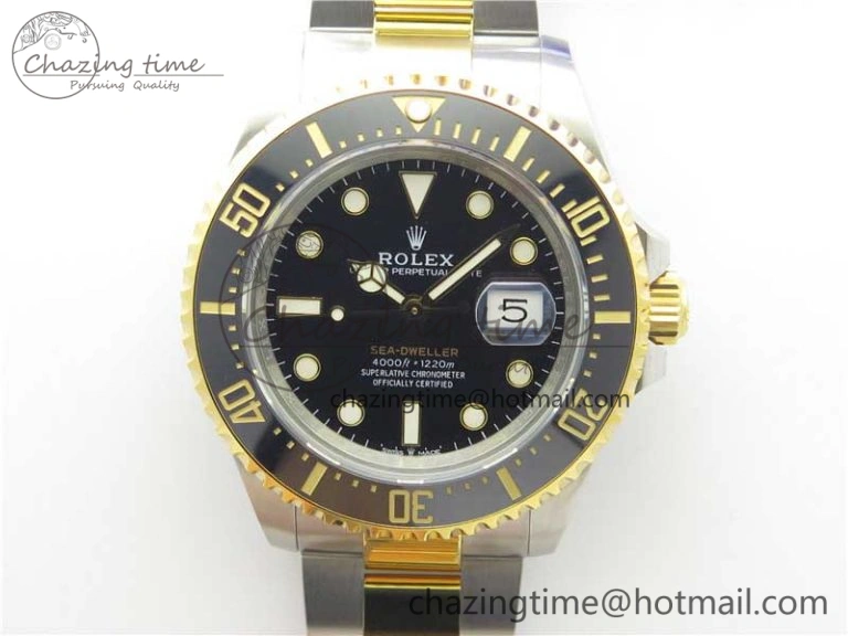FlexibleFit Sea-Dweller Two Tone SS YG 126603 D1F Best Edition Black Dial on SS YG Bracelet A 3189