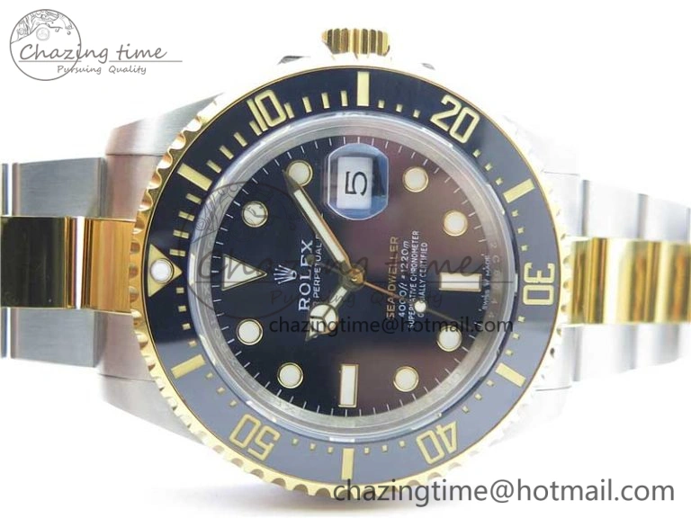 FlexibleFit Sea-Dweller Two Tone SS YG 126603 D1F Best Edition Black Dial on SS YG Bracelet A 3189