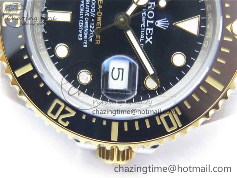 FlexibleFit Sea-Dweller Two Tone SS YG 126603 D1F Best Edition Black Dial on SS YG Bracelet A 3189