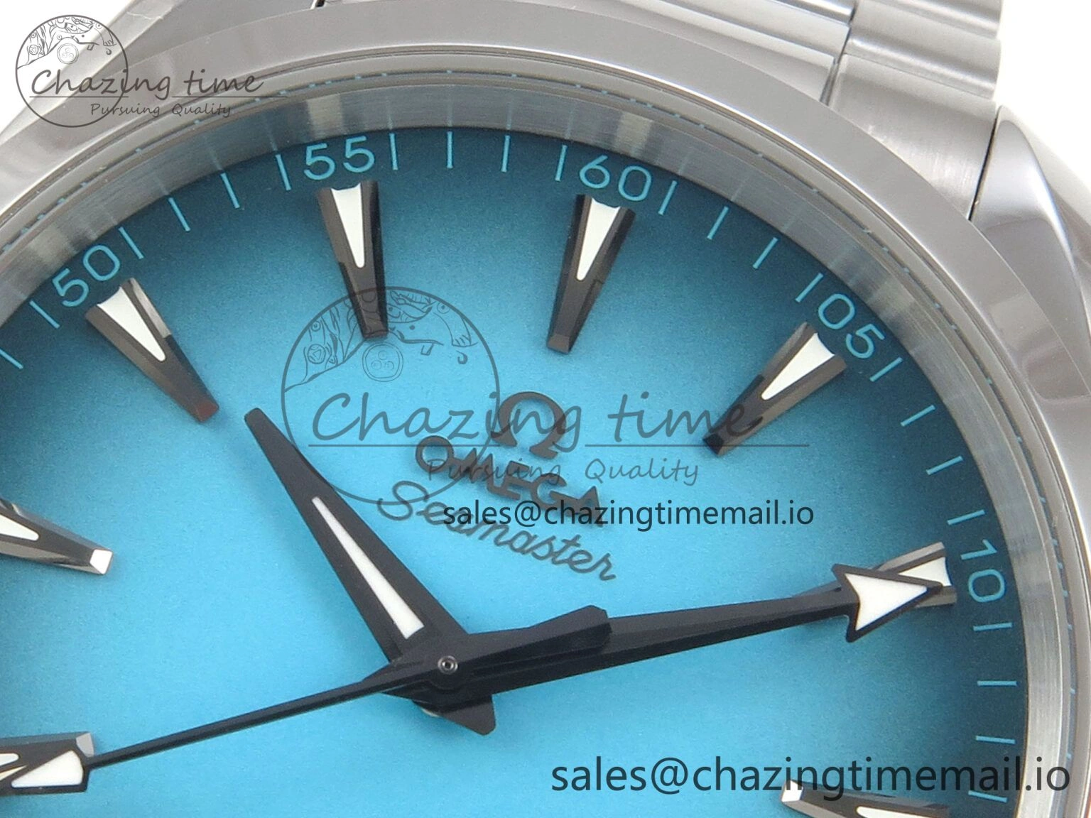 Modern Seamaster 150M SS VSF 1:1 Best Edition Turquoise Blue Dial on SS Bracelet A8900 Super Clone 7661