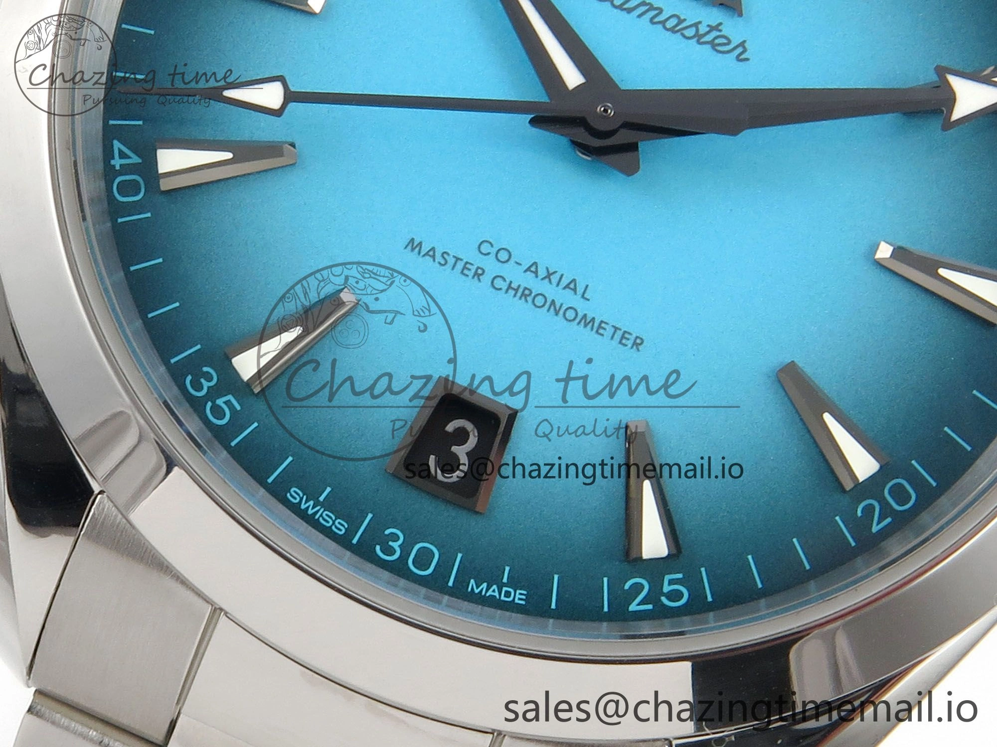 Modern Seamaster 150M SS VSF 1:1 Best Edition Turquoise Blue Dial on SS Bracelet A8900 Super Clone 7661