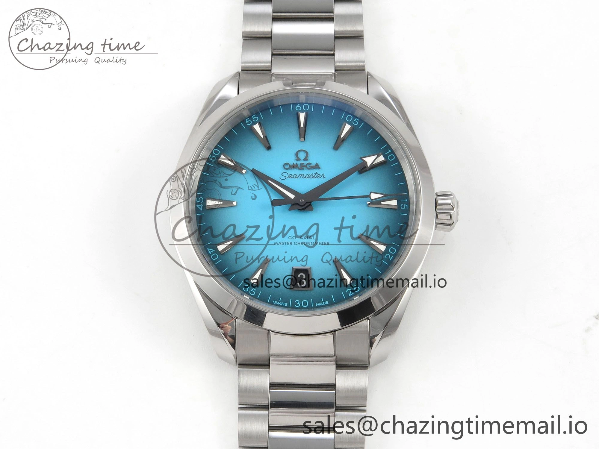 Modern Seamaster 150M SS VSF 1:1 Best Edition Turquoise Blue Dial on SS Bracelet A8900 Super Clone 7661