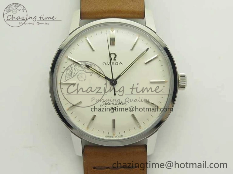 Seamaster 30 1962 SS TW Best Edition White Dial On Leather Strap MIYOTA Breathable 8078