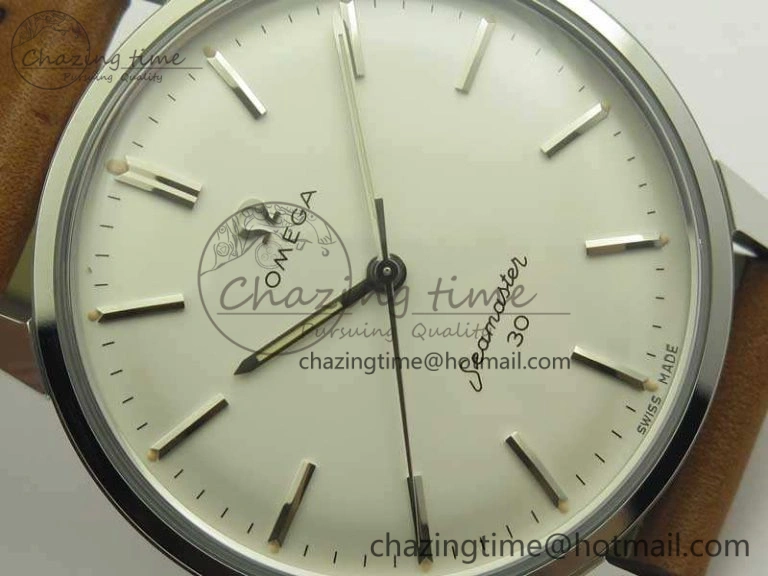 Seamaster 30 1962 SS TW Best Edition White Dial On Leather Strap MIYOTA Breathable 8078