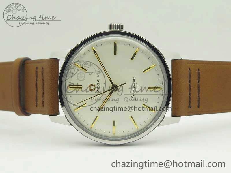 Seamaster 30 1962 SS TW Best Edition White Dial YG Markers On Leather Strap MIYOTA AllSeason 8080
