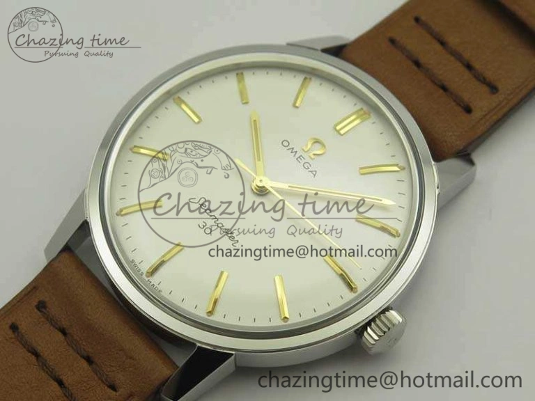 Seamaster 30 1962 SS TW Best Edition White Dial YG Markers On Leather Strap MIYOTA AllSeason 8080