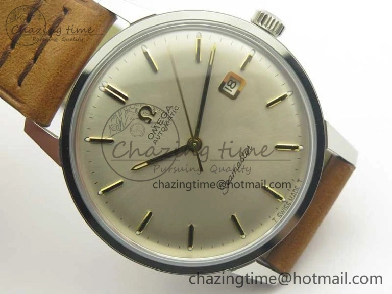 Seamaster 30 1962 date SS TW Best Edition White Dial Gold Markers On Brown Leather Strap MIYOTA Premium 8022