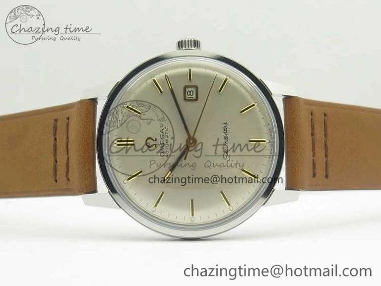 Seamaster 30 1962 date SS TW Best Edition White Dial Gold Markers On Brown Leather Strap MIYOTA Premium 8022